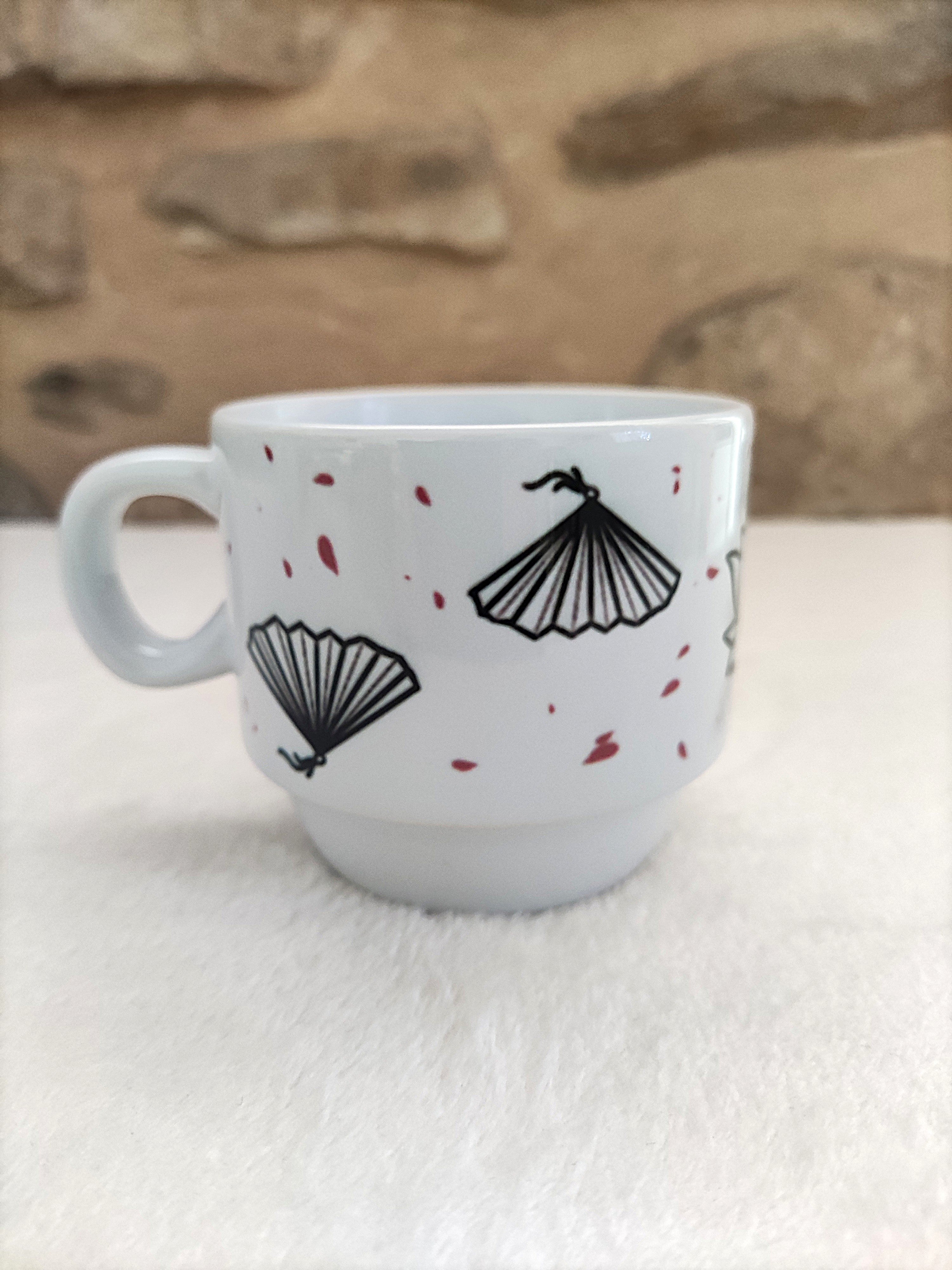 Duo de petits mugs, Lotus et Shurikens