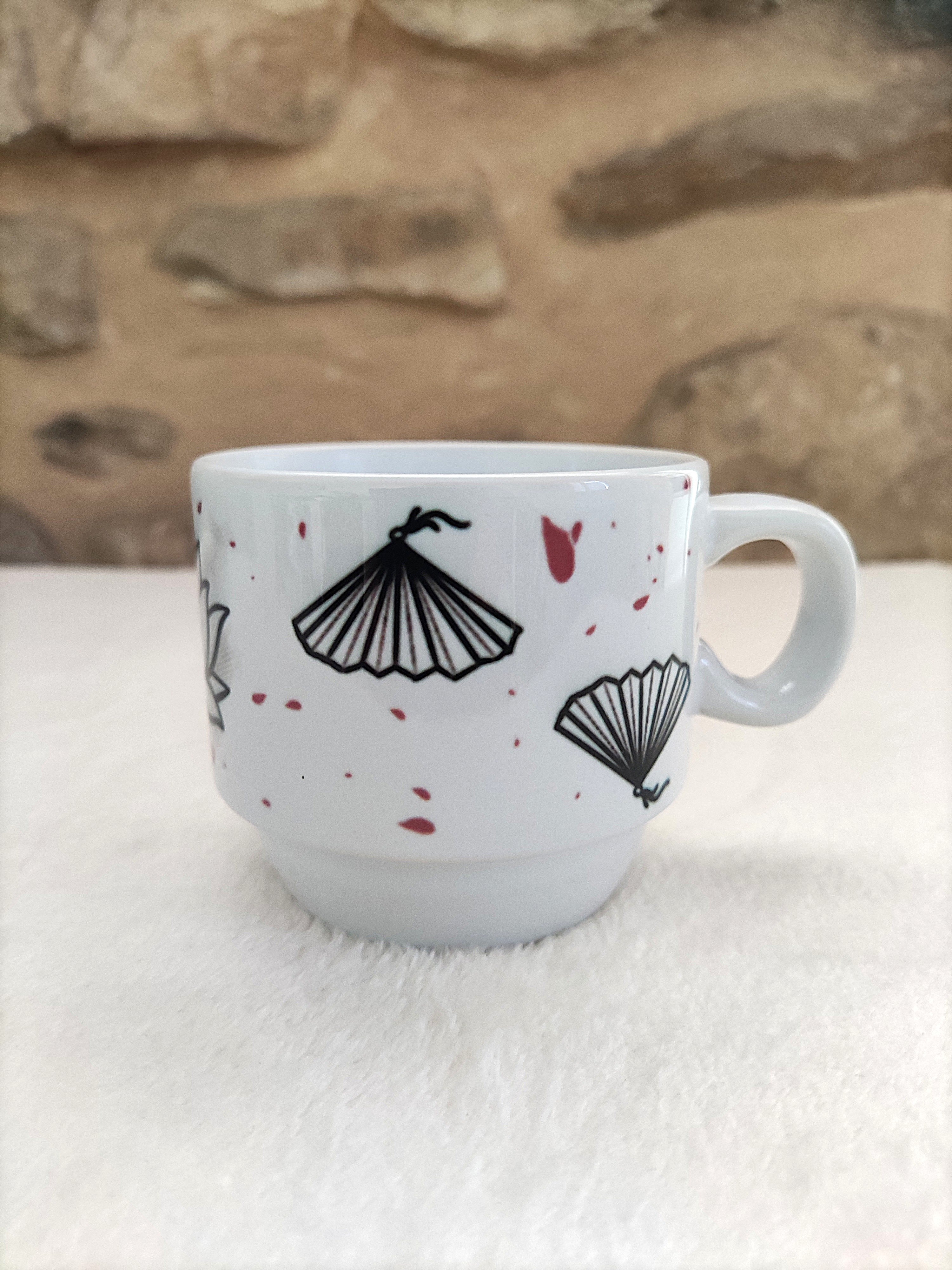 Duo de petits mugs, Lotus et Shurikens