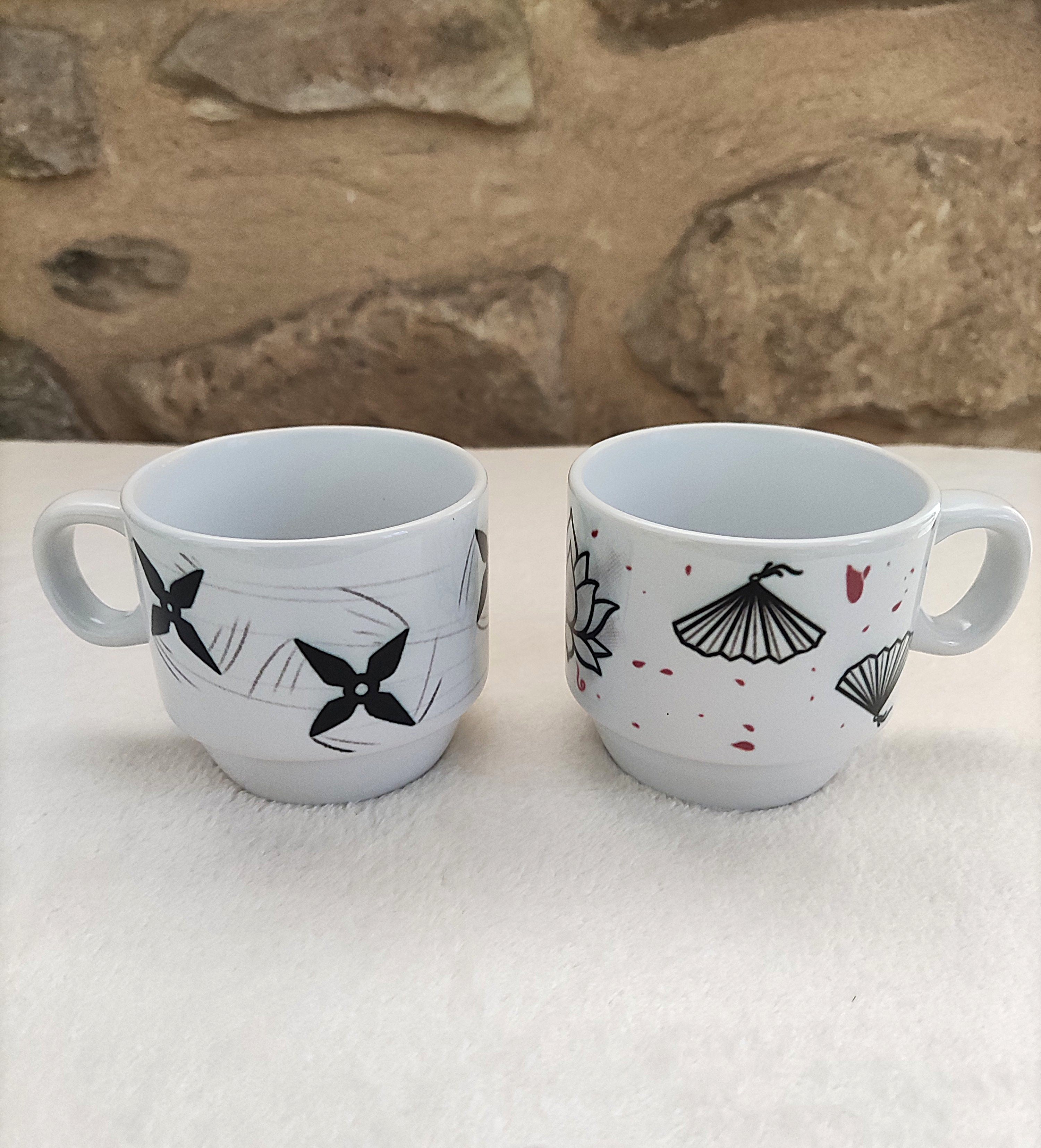 Duo de petits mugs, Lotus et Shurikens