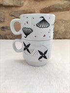 Duo de petits mugs, Lotus et Shurikens