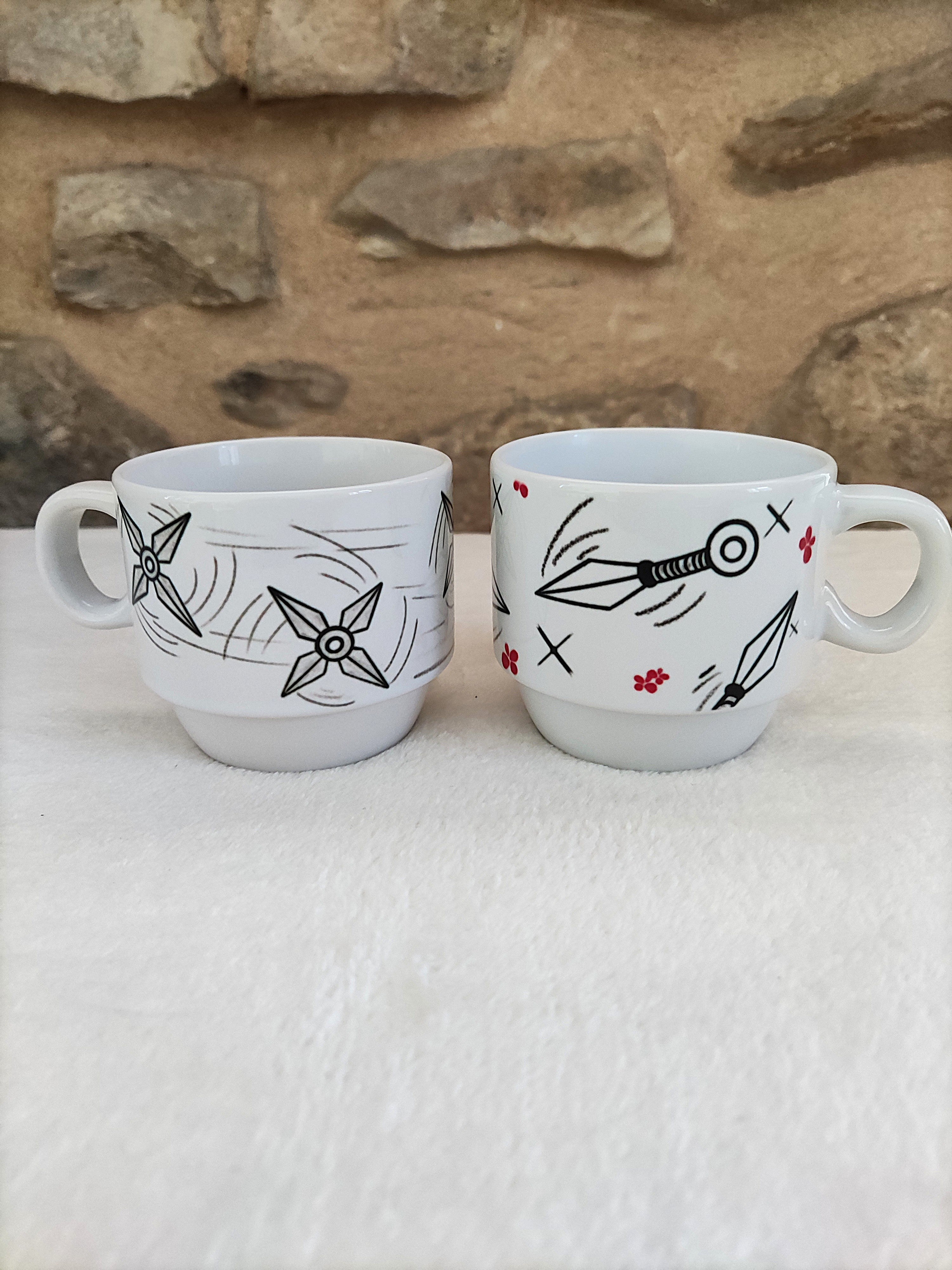 Duo de petits mugs – Kunai & Shuriken ninja