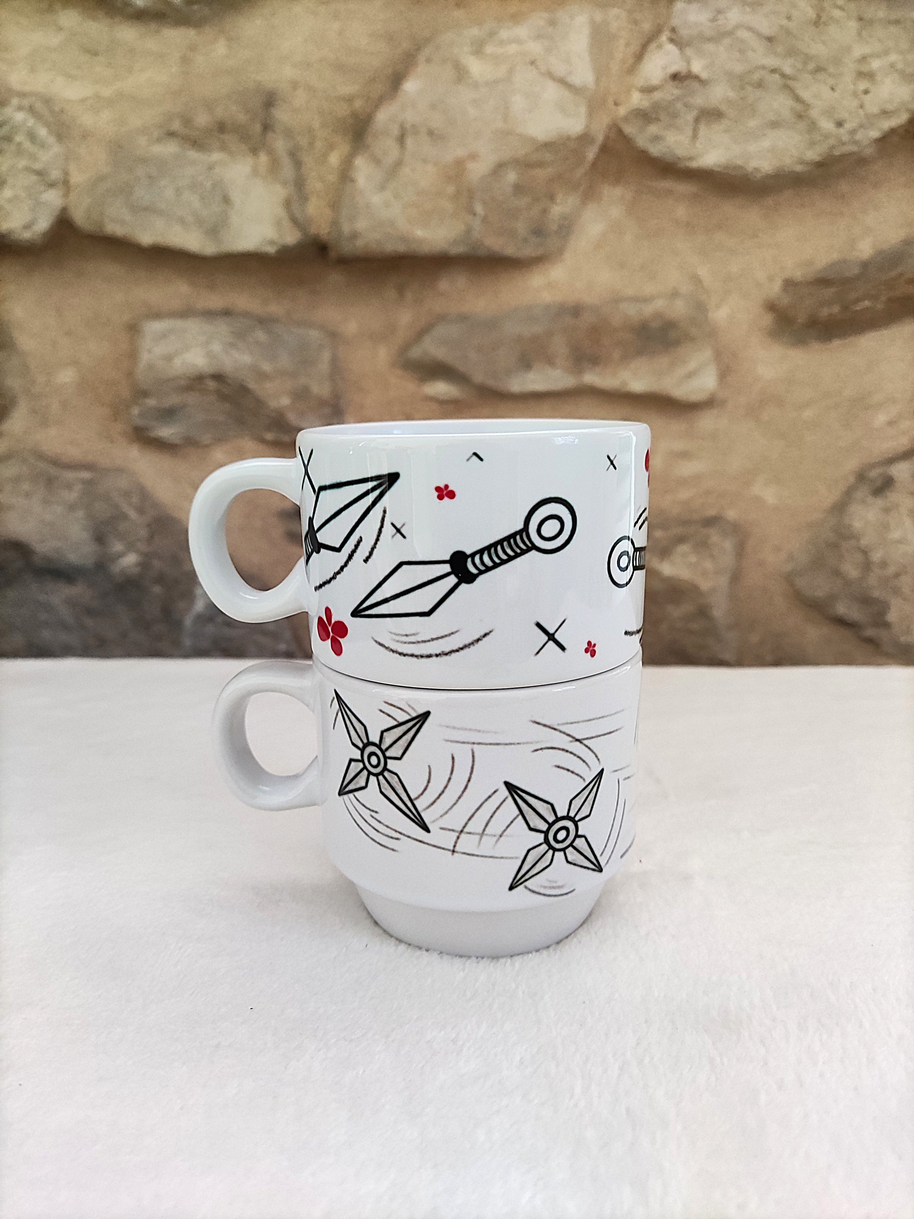 Duo de petits mugs – Kunai & Shuriken ninja