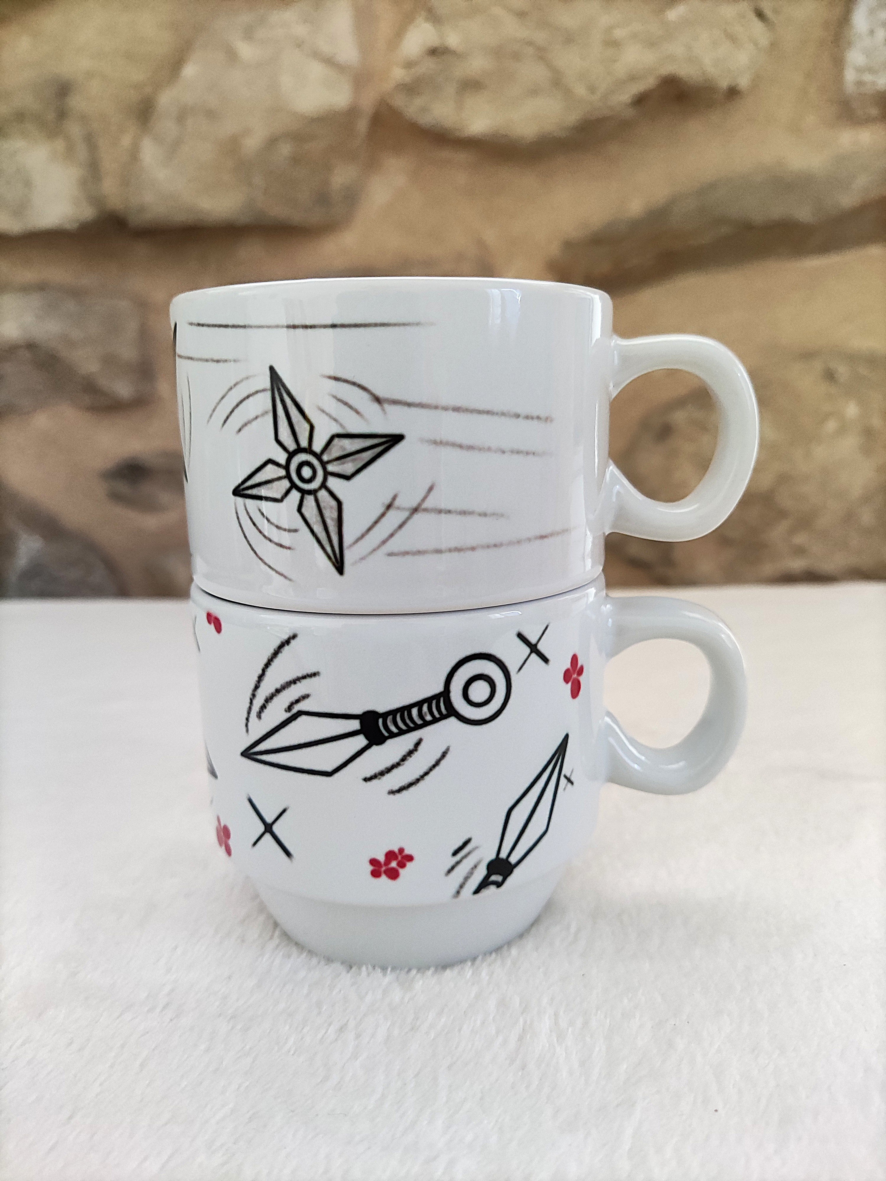 Duo de petits mugs – Kunai & Shuriken ninja