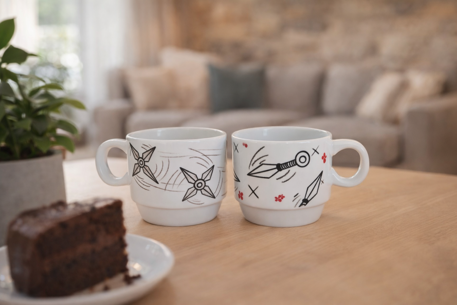 Duo de petits mugs – Kunai & Shuriken ninja